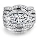 UOKOHO 3 Piece S925 Silver Engagement Rings Set Princess Cut Synthetic Diamond Halo Infinity Wedding Bridal Ring Band for Women Size 8