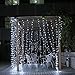 DLIUZ UL Safe 304 LED 9.8FT Linkable Curtain Lights Icicle Lights Fairy String Lights with 8 Modes for Christmas Wedding Party Family Patio Lawn Decoration (White)