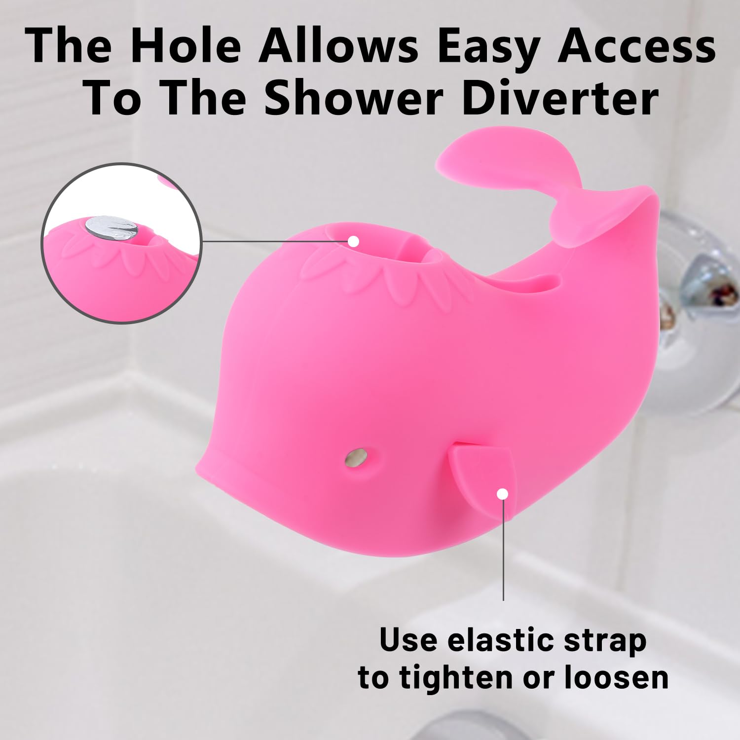 Bath Spout Cover, Faucet Cover Baby Bathroom Tub Faucet Cover Protector for Kids, Bathtub Spout Cover for Baby Kids Toddlers Protection Accessories Baby Safety Universal Bath Silicone Toys Whale Pink