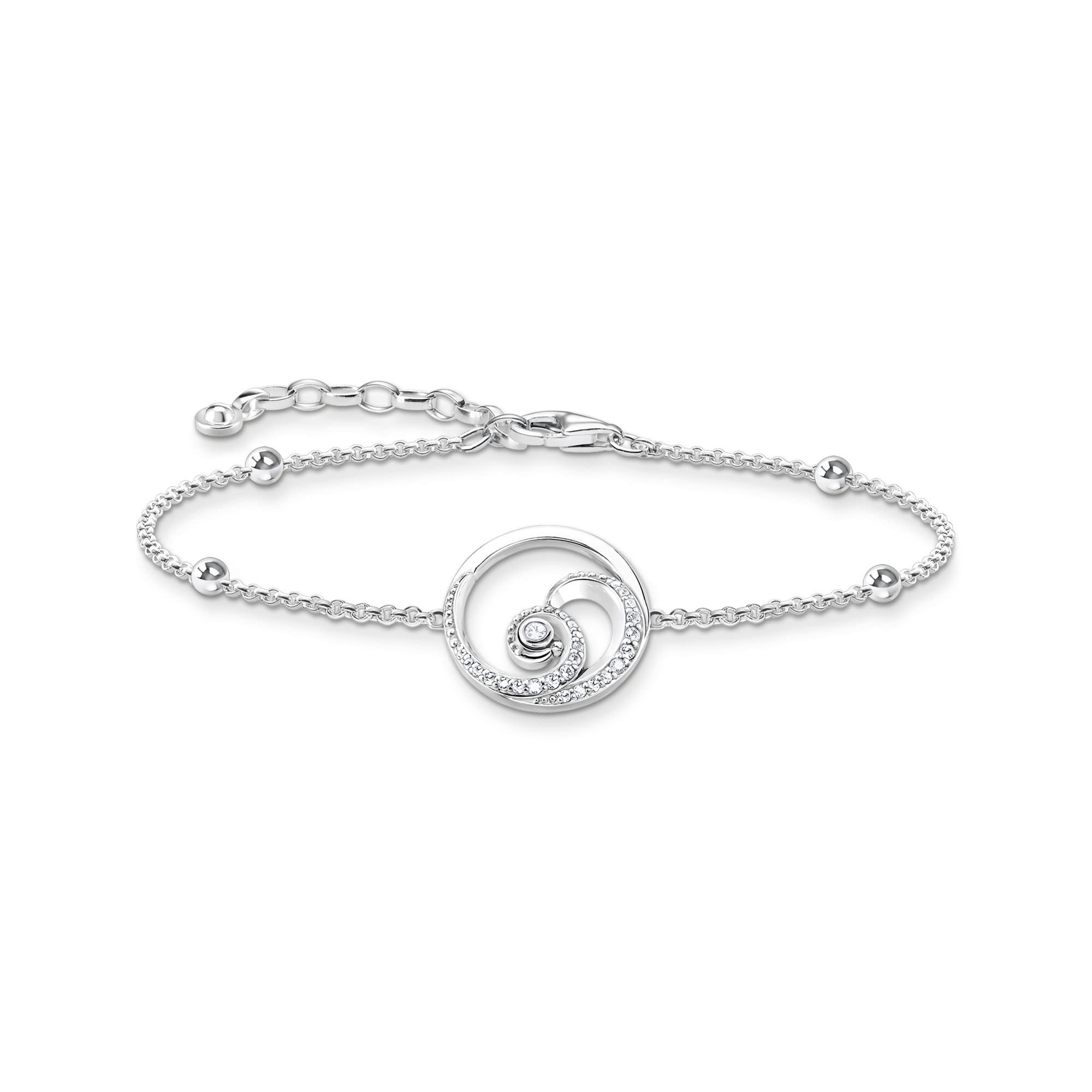 Thomas Sabo Women Bracelet Wave with Stones 925 Sterling Silver A2045-051-14