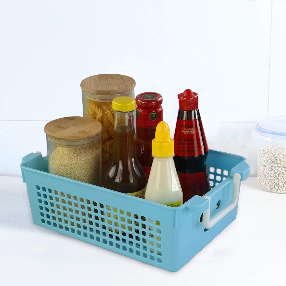 Mayish 5L Plastic Stackable Basket with Carry Handles, Official Stackable Plastic Storage Basket, 6 Pack, Pink Blue Green - Image 5