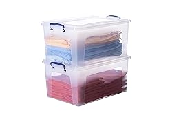 Superio Storage Bins with Lids- Clear Boxes for