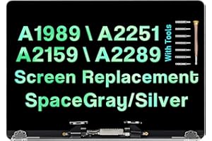 XIMIELEC 13.3" Display Replacement LCD Screen for MacBook Pro A2159 A2289 A1989 A2251 EMC 3214 EMC 3358 3348 3456 3301 True Tone 2018 2019 2020 Retina Assembly Kit(Space Gray)