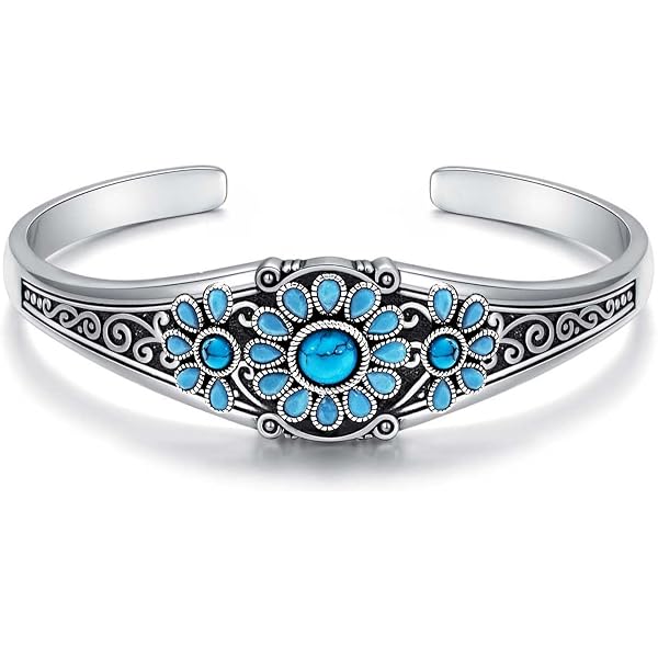 Amazon.com: DOLIOX 925 Sterling Silver Native American Turquoise