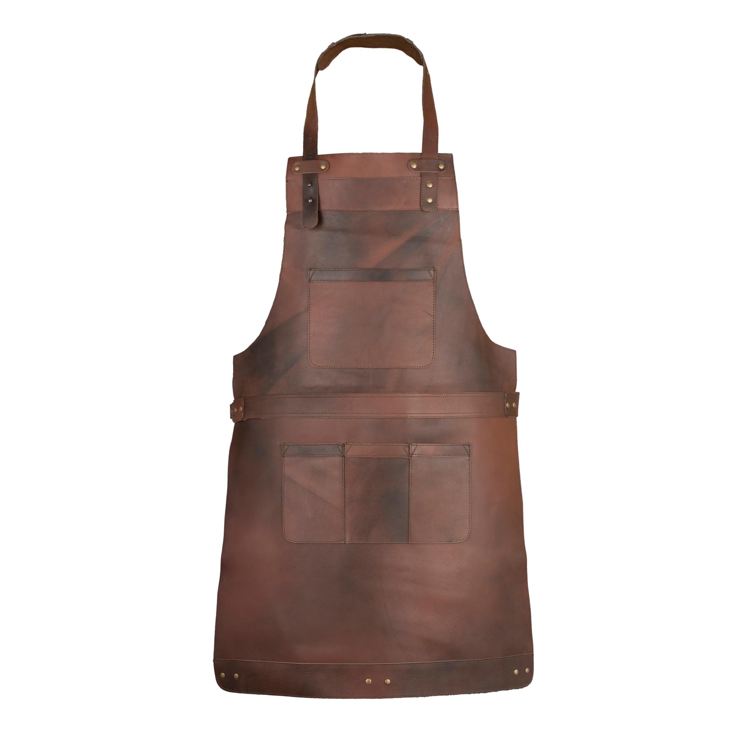 Dark Brown Leather Apron Butcher, Cook, BBQ, Cooking, Wood work, Cheff, BBq Grill Gift Apron (Dark Brown)