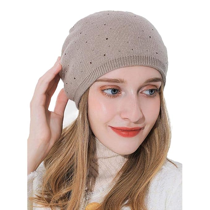 Sommer Häkelmütze Damen - Cotton Long Beanie Rasta Mütze Einheitsgröße