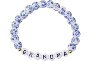 GINAZL GIGI/NANA/Grandma Birthday Gifts Porcelain Bracelet, Mother's Day, Valentine's Day Birthday Gift for Mom and Grandma