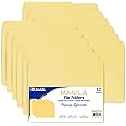 BAZIC Manila File Folder 1/3 Cut Letter Size, Left Right Center Tabs Positions, for Organizing Filing Document Storage, Total 12-Count