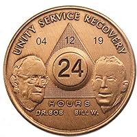 HPRS Personalized Custom Engraved Bill & Bob Founders Edition 24 Hour Antique Bronze AA (Alcoholics Anonymous)-Sober-Sobriety-Birthday-Medallion-Chip-Token-Challenge