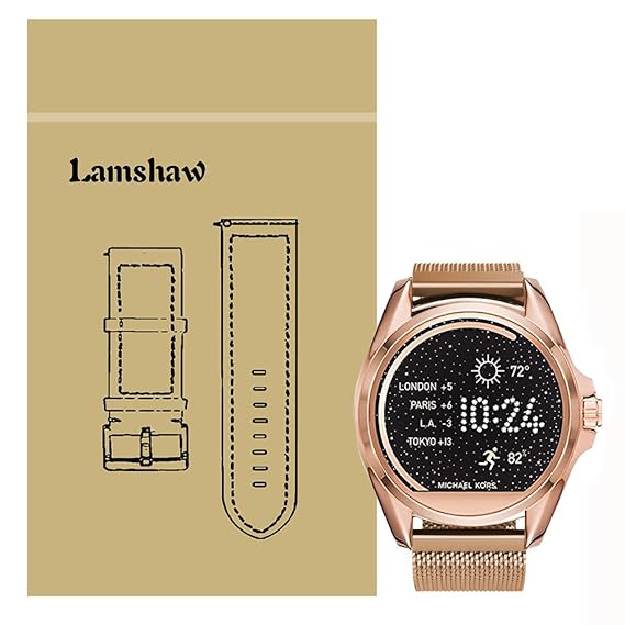 Lamshaw Milanese Magnetic Loop Stainless Stee Rplacement Straps for Michael Kors Smartwatch (Milanese_Rose Gold)