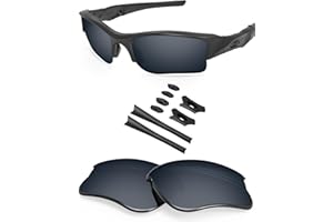 BLAZERBUCK Polycarbonate Polarized Replacement Lenses & Sock Kit for Oakley Flak Jacket XLJ OO9009 - Black AR Coated