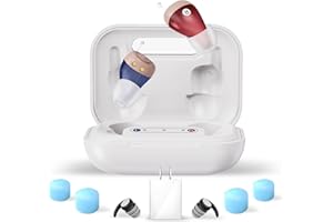 Auyeesnc ITE Hearing Aids,Rechargeable Hearing Aids Premium Digital Hearing Aid for Seniors 60H Battery Anti Whistling Senior