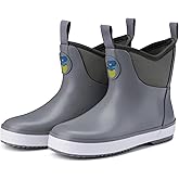 HISEA Kid's Deck Boots Waterproof Lightweight Ankle Rain Boots for Boys Girls Rubber Boots Non-slip Child Rain Shoes