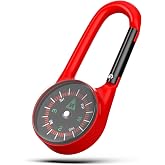 Mini Pocket Compass Keychain with Carabiner Clip, Outdoor Survival Tool