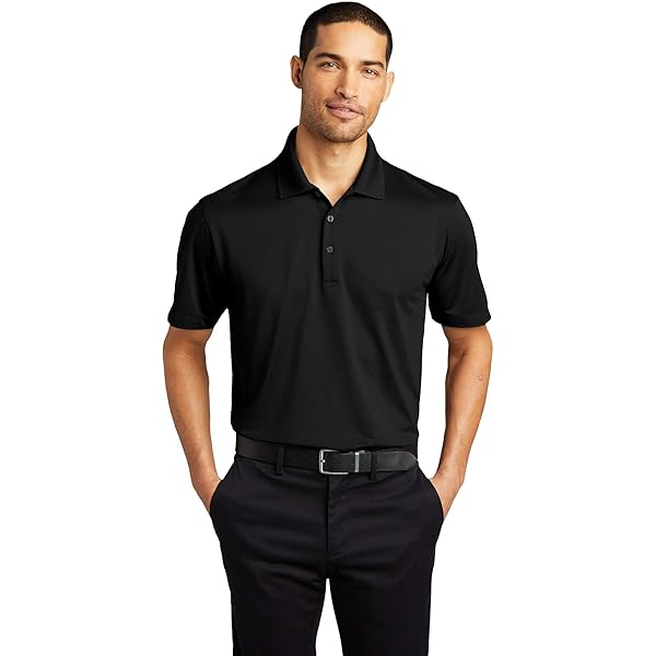 Port Authority Diamond Jacquard Polo Shirt Black at Amazon Men's
