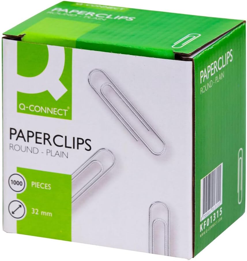 Q-Connect Paperclips Plain 32mm Pack of 1000
