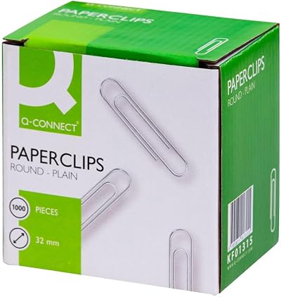 Q-Connect Paperclips Plain 32mm Pack of 1000