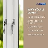XFORT Key Locking Inline Window Handle Polished Chrome UPVC Replacement view 4