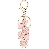 OKAICEN Initial Letter Keychain for Valentine's Day Women Gilrs Four Leaf Clover Flower Keyring for Backpack Charms Handbag