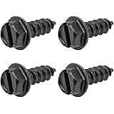 Stainless Steel License Plate Screws (4) Four Black Oxidized in USA by Makers Bolt