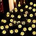 Icicle Solar String Lights 20FT 30 LED Crystal Globe Lights with 8 Modes, Solar Powered Waterproof Fairy Lights for Outdoor Garden Patio Backyard Xmas Holiday Party Decor, Warm White
