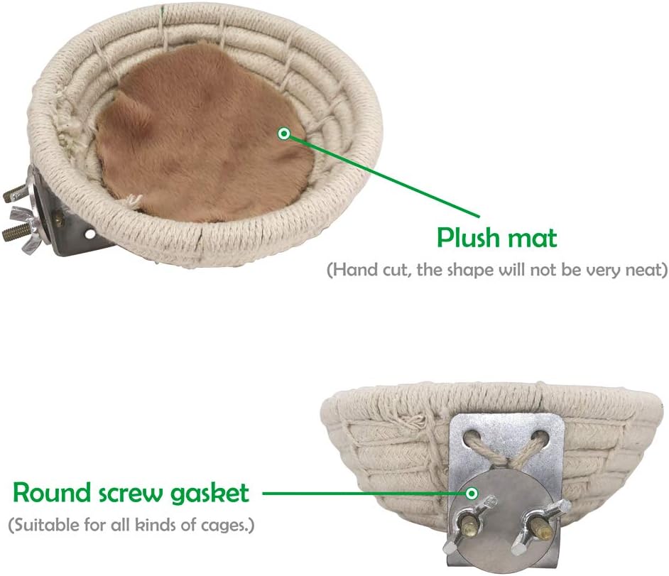LIMIO Bird Nest Handmade Cotton Rope Parakeet Breeding Nest, Winter Warm Bird Breeding Hut Nest Bed, Small Parrot Cage Hatching Nest : Pet Supplies