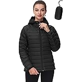 SLOW DOWN Women Lightweight Down Puffer Jacket, Women Hooded Packable Winter Jacket