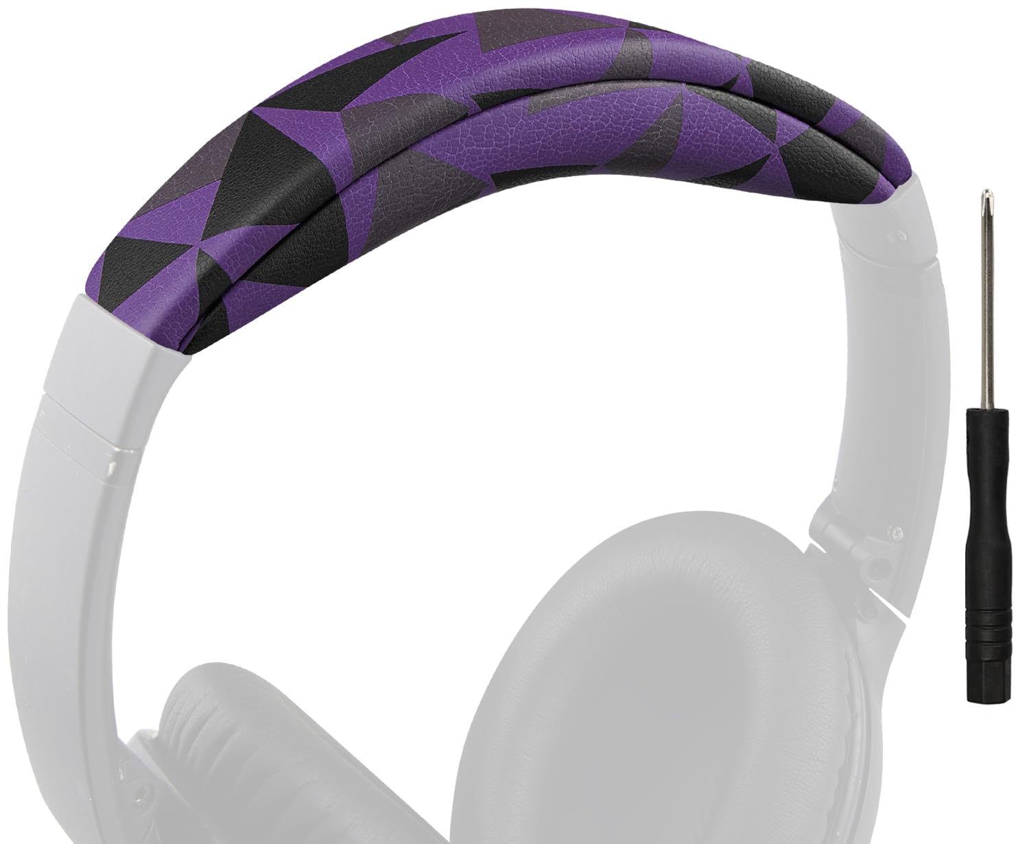 SOULWIT Replacement Headband Pad Kit for Bose QuietComfort 45 (QC45)/QuietComfort SE (QC SE) Headphones, Easy DIY Installation (Purple Black)