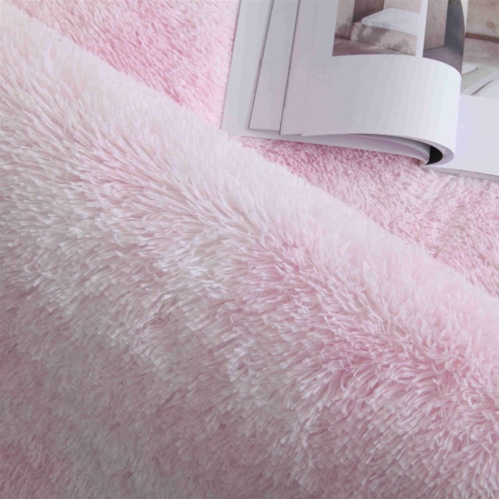 AMYDREAMSTORE Oval Shaggy Area Rug,for Living Room,high Pile Carpet Pad,not-slip Furry Fluffy Rug,plush Floor Mat,ultra Soft Bedside Carpet Rugs Lotus Pink 200x300cm(79x118inch)