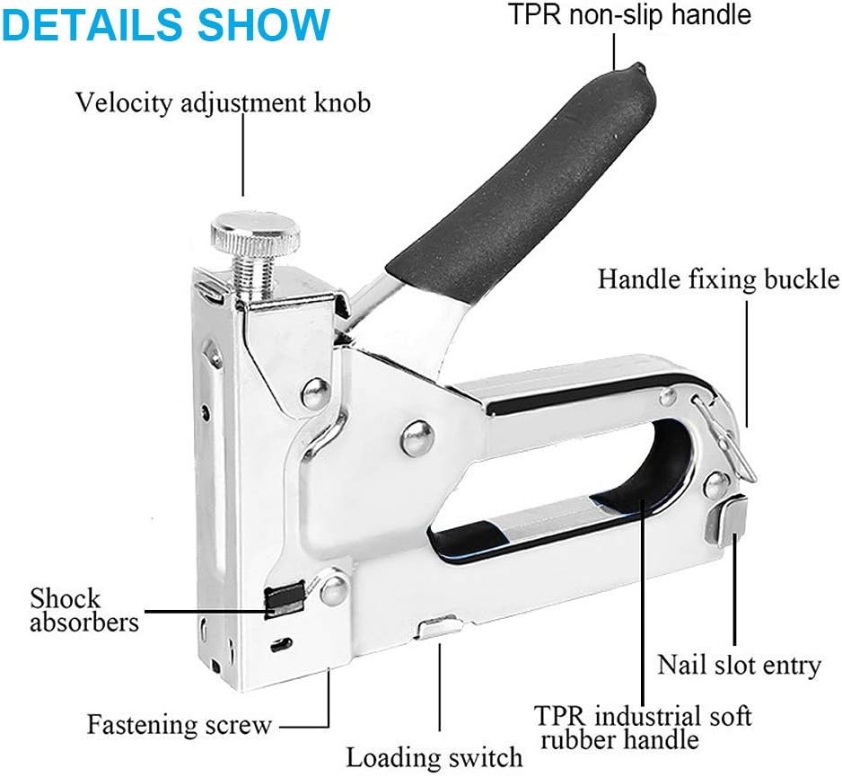 Staple Gun with Staples, 3-in-1 Staple Gun with Remover, Premium Heavy Duty Staple Nail Gun Kit with 1250 Staples - Upholstery Stapler for DIY Repair, Carpentry, Decoration, Furniture : Office Products