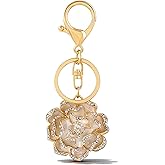 Cute Flower Keychain Fall Bag Charms Purse Charms for Handbags Bling Car Keys Accessories Camellia Design Gifts for Women