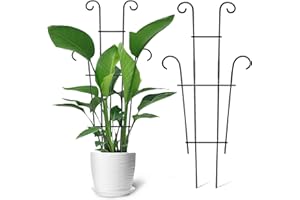 Coomin 23in Taller Plant Trellis for Climbing Plants Indoor, Sturdy Houseplant Trellis for Potted Plants with Ties, Vine Plant Support for Monstera Pothos Ivy, Plant Decor, 2P