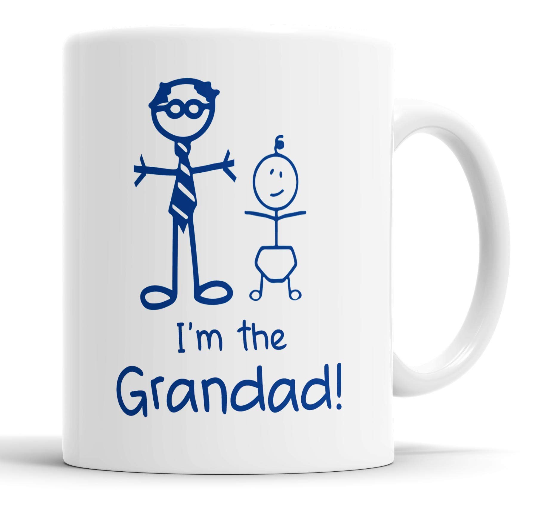 Faithful Prints I'm The Grandad Mug Boys Stick Person People Cup New Baby, Gift Cup Birthday Christmas, Ceramic Mugs