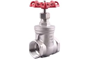 GOVALVE Heavy Duty Gate Valve - 1 1/4" NPT Stainless Steel Female x Female Thread Rotary Sluice Valve with Wheel Handle 200WOG For Water Oil Gas