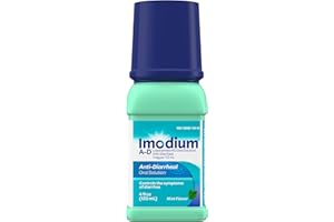 Imodium A-D Liquid Anti-Diarrheal Medicine with Loperamide HCl to Help Control Symptoms of Diarrhea Due to Acute & Traveler's Diarrhea, Mint Flavor, HSA/FSA Eligible, 4 fl. oz