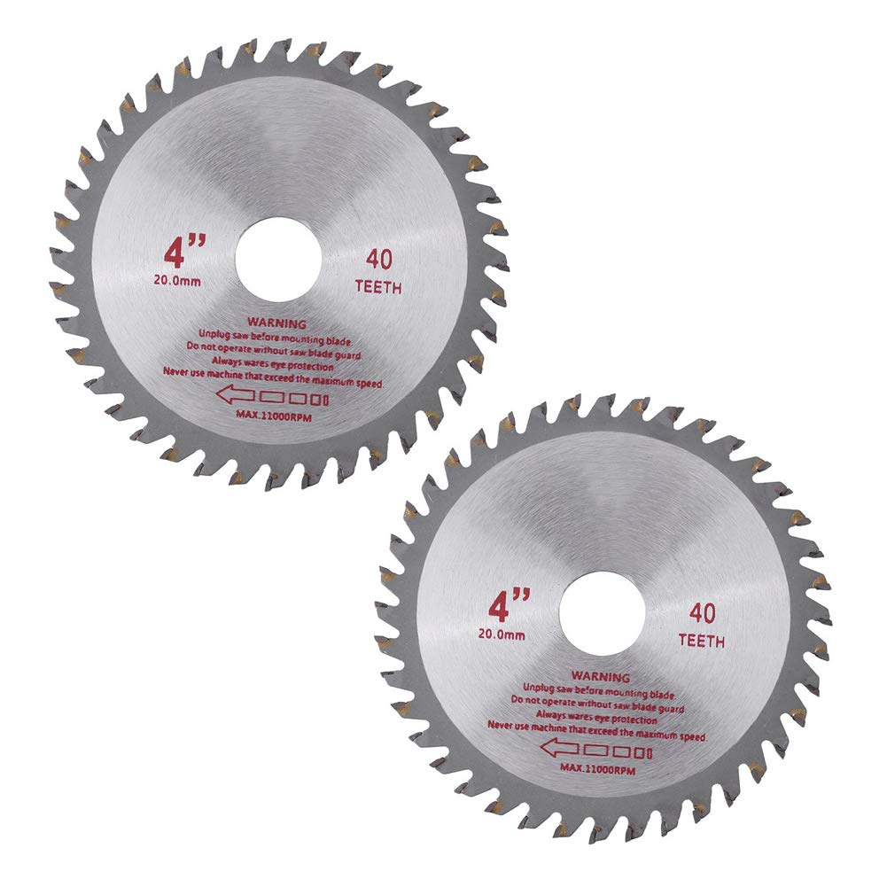 2pcs 4" 40T Teeth Cemented Carbide Circular Saw Blade Woodworking Rotary Cutting Disc Wood Cutting Tool Bore Diameter 20mm