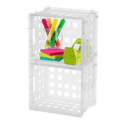 Sterilite Mini Crate, Stackable Plastic Storage Bin