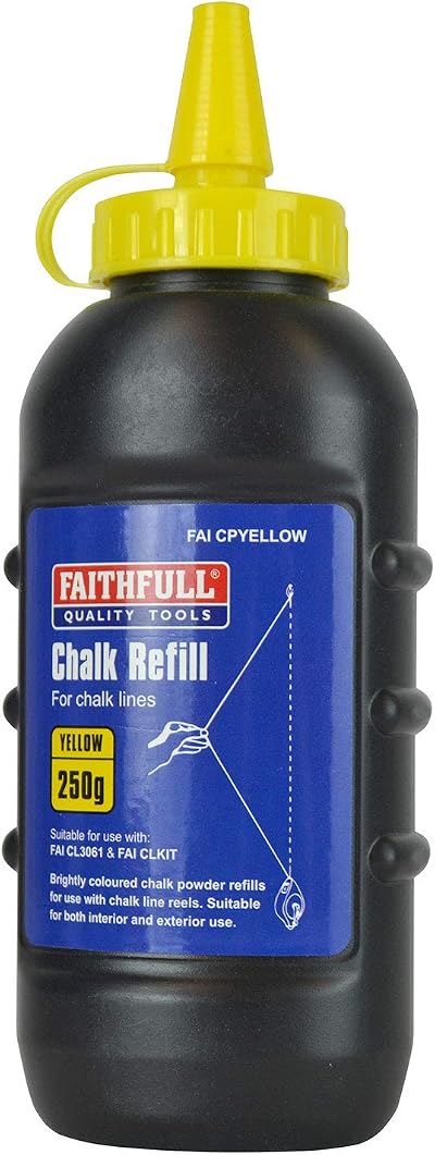 Faithfull FAICPYELLOW 250g Yellow Builders Chalk Line Powder Refill