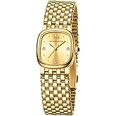 GAOFAN HOUR Gold Watches for Women Vintage Rectangle Small Ladies Watch with Stainless Steel Band,Water Resistant.Includes Strap Adjustment Tool
