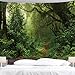 BJYHIYH Green Forest Tapestry Tree Landscape Large Tapestries Misty Nature Tapestry Wall Decor for Bedroom Living Room Dorm(90.6
