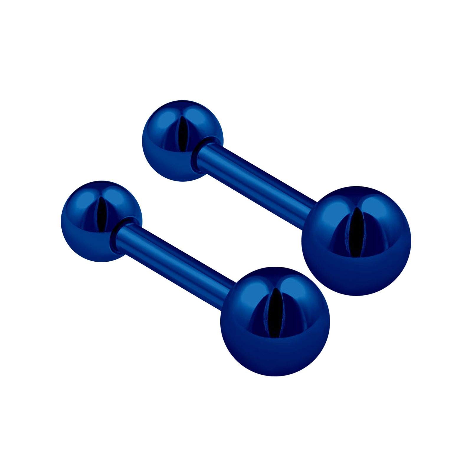 2PCS Surgical Steel Dark Blue Tragus Ear Barbell 16 gauge 1/4 6mm 3mm 4mm Ball Lobe Rim Earring Conch Piercing Jewellery 1490