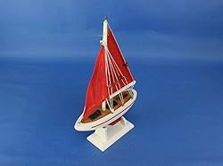 Hampton Nautical Red Sailboat with Red Sails