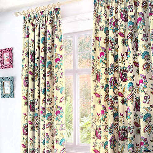 Marinelli - Thermal Lined Pencil Pleat Curtains - 66x72 (168 x 183cm), Teal