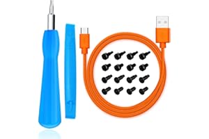 CYJJZQ Replacement Ring Screwdriver Bit Set Blue & 20Pcs Doorbell Screws T6 T15 & Charger Charging Cable Cord for Video Doorbell, Video Doorbell 2 3 and Pro & Elite Fits All Ring Video Doorbell Models