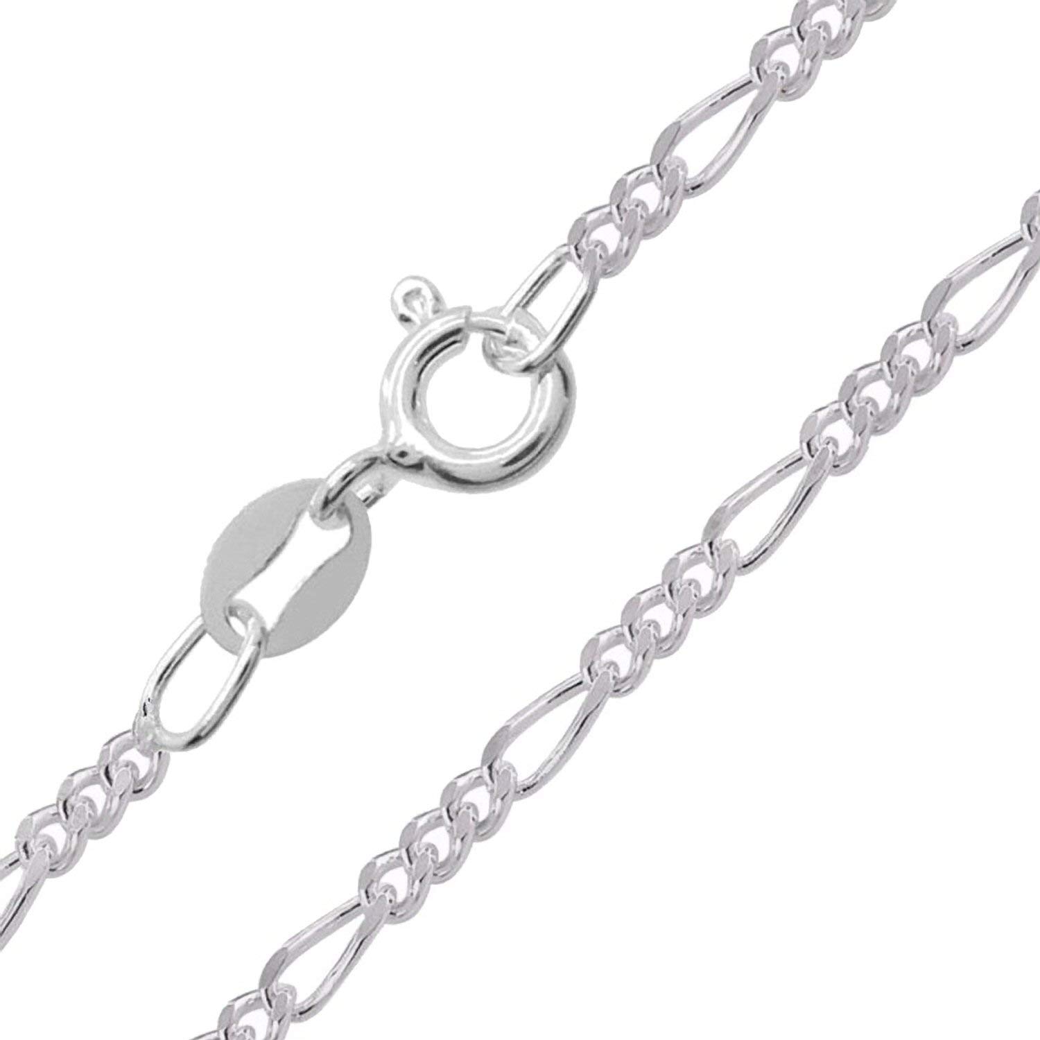 Designer Inspirations Boutique 18" Inch Sterling Silver 3.6 mm Thick Figaro Chain Necklace for Men Women Unisex - Ideal for Larger Pendants - Weight: 7.6 Grams