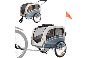 Sepnine 2 in1 Pet Bicycle Trailer and Jogger Travel Carrier Suitable for Small and Medium Dogs, Easy Folding Cart Frame, Quick Release Wheel, Universal Bicycle Coupler, Carrier Up to 66 LBS