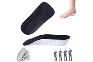 SAGRY Height Increase Insoles - Orthopedic High Pads 1.0 - Arch Support Insoles for Plantar Fasciitis, Flat Feet, Over-Pronation, Achilles Tendonitis, Foot Pain Relief (Black, 1.0Inch)