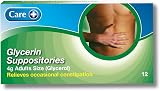 Care Glycerin Suppositories 4g Adult 12 Two Packs