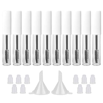 Buy Gther 10pcs 10ml Empty Mascara Tube Bottle With Eyelash Wand Rubber Inserts Funnels Set For Castor Oil Eyelash Growth Oil Diy Mascara Eyelash Cream Container With Cap Matte White Online In
