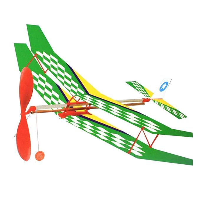 Newin Star Segelflugzeug Modell mit Elastischem Gummimotor DIY Spielzeug Flugmodell Versammlung Kinder Spielzeug (zufällige F